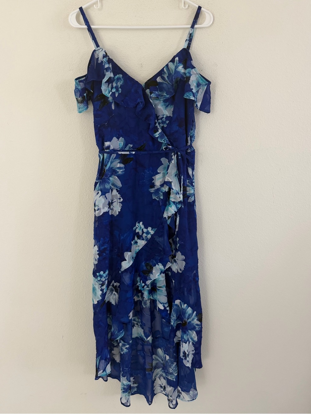 Blue Floral Ruffle Skirt